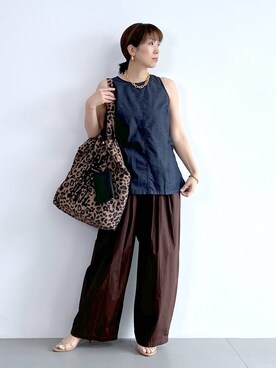 「アイテム（スリッポン）」を使った、あべさん（レディース・159cm・40代）の夏コーディネート