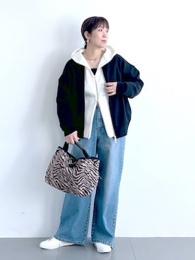 「アイテム（パーカー）」を使った、あべさん（レディース・159cm・40代）の秋コーディネート