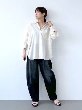 「アイテム（スリッポン）」を使った、あべさん（レディース・159cm・40代）の夏コーディネート