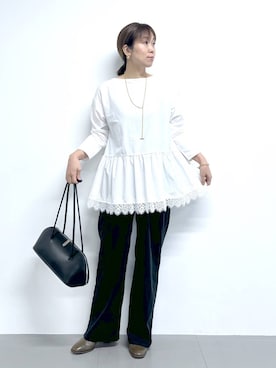 「アイテム（ピアス（両耳用））」を使った、あべさん（レディース・159cm・40代）の秋コーディネート