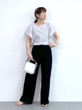 「アイテム（スリッポン）」を使った、あべさん（レディース・159cm・40代）の夏コーディネート