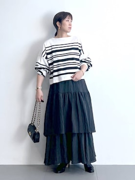 「アイテム（バングル/リストバンド）」を使った、あべさん（レディース・159cm・40代）の冬コーディネート