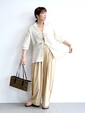 「The Bagmati（ザバグマティ）のアイテム」を使った、あべさん（レディース・159cm）の春コーディネート