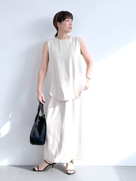 「アイテム（スリッポン）」を使った、あべさん（レディース・159cm・40代）の夏コーディネート