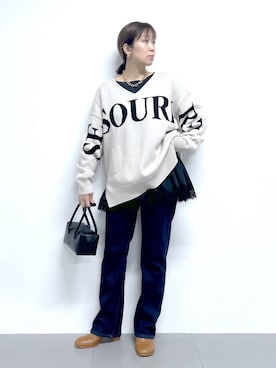 「アイテム（パンツ）」を使った、あべさん（レディース・159cm・40代）の秋コーディネート