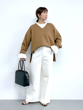 「アイテム（ニット/セーター）」を使った、あべさん（レディース・159cm・40代）の夏コーディネート