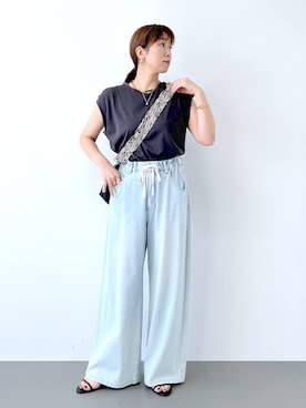 「アイテム（サンダル）」を使った、あべさん（レディース・159cm・40代）の夏コーディネート
