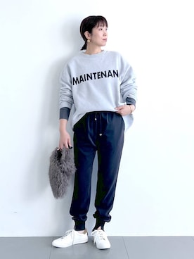 「アイテム（バングル/リストバンド）」を使った、あべさん（レディース・159cm）の秋コーディネート