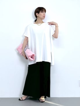 「アイテム（スリッポン）」を使った、あべさん（レディース・159cm・40代）の夏コーディネート
