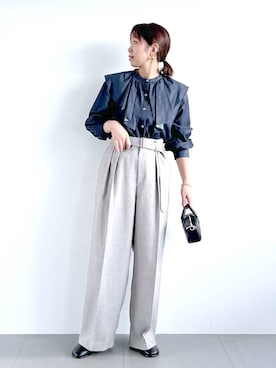 「アイテム（ピアス（両耳用））」を使った、あべさん（レディース・159cm・40代）の秋コーディネート