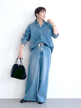 「アイテム（バングル/リストバンド）」を使った、あべさん（レディース・159cm）の秋コーディネート