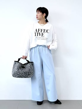 「体型カバー」｜「アイテム（アクセサリー）」を使った、あべさん（レディース・159cm）の冬コーディネート