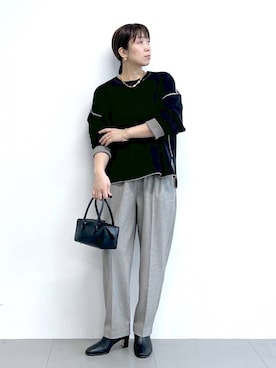 「アイテム（スラックス）」を使った、あべさん（レディース・159cm・40代）の冬コーディネート