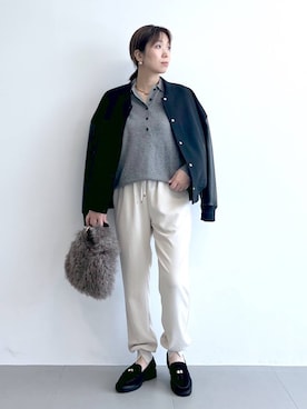 「アイテム（ローファー）」を使った、あべさん（レディース・159cm・40代）の夏コーディネート