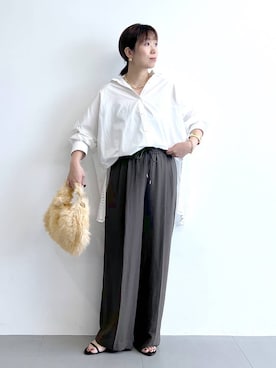 「アイテム（スラックス）」を使った、あべさん（レディース・159cm・40代）の夏コーディネート