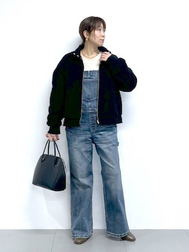 「アイテム（サロペット/オーバーオール）」を使った、あべさん（レディース・159cm）の秋コーディネート