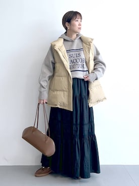 「アイテム（スカート）」を使った、あべさん（レディース・159cm・40代）の秋コーディネート