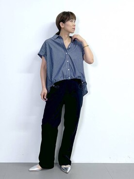 「saloon（サルーン）のアイテム（トップス）」を使った、あべさん（レディース・159cm）の夏コーディネート