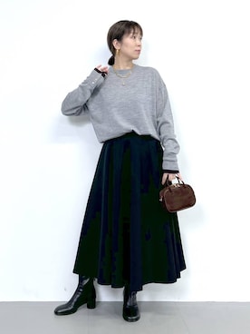 「アイテム（ピアス（両耳用））」を使った、あべさん（レディース・159cm・40代）の秋コーディネート