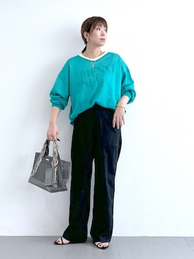 「アイテム（ニット/セーター）」を使った、あべさん（レディース・159cm・40代）の夏コーディネート
