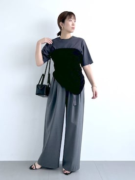 「アイテム（ストール/ショール）」を使った、あべさん（レディース・159cm）の秋コーディネート