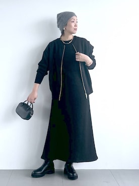 「アイテム（ワンピース）」を使った、あべさん（レディース・159cm・40代）の秋コーディネート