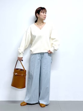 「アイテム（ネックレス）」を使った、あべさん（レディース・159cm・40代）の秋コーディネート