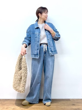「アイテム（バングル/リストバンド）」を使った、あべさん（レディース・159cm・40代）の秋コーディネート
