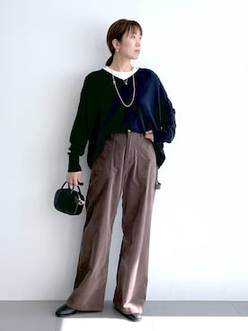 「アイテム（バッグ）」を使った、あべさん（レディース・159cm・40代）の秋コーディネート