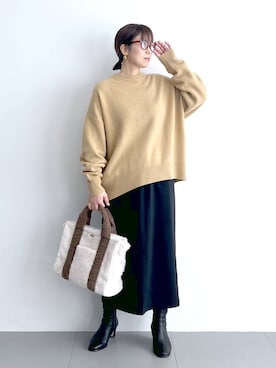 「アイテム（その他小物）」を使った、あべさん（レディース・159cm）の秋コーディネート