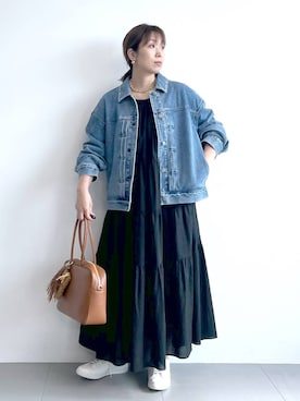 「アイテム（キーホルダー）」を使った、あべさん（レディース・159cm）の秋コーディネート