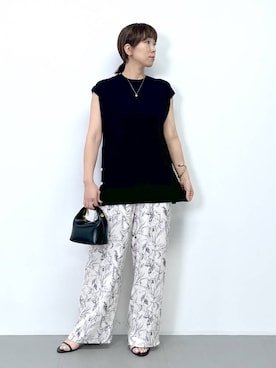 「バッグ」｜「アイテム（スリッポン）」を使った、あべさん（レディース・159cm）の夏コーディネート