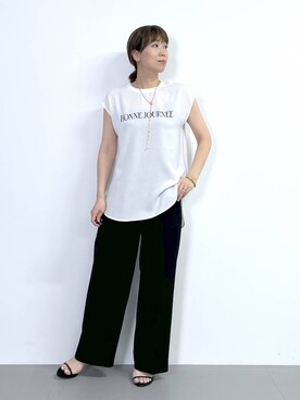 「saloon（サルーン）のアイテム（トップス）」を使った、あべさん（レディース・159cm）の夏コーディネート