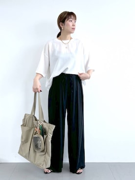 「骨格ストレート」｜「アイテム（財布/小物）」を使った、あべさん（レディース・159cm）の夏コーディネート