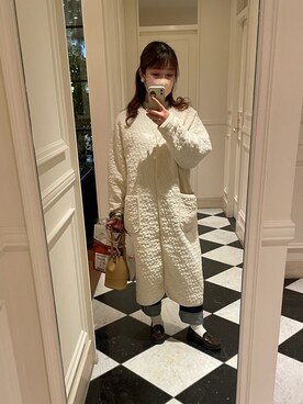 「Kastane（カスタネ）のアイテム（ノーカラーコート）」を使った、kawaさん（レディース・160cm）の冬コーディネート