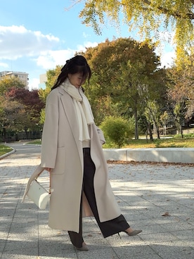 「アイテム（マフラー）」を使った、granさん（レディース・155cm）の秋コーディネート