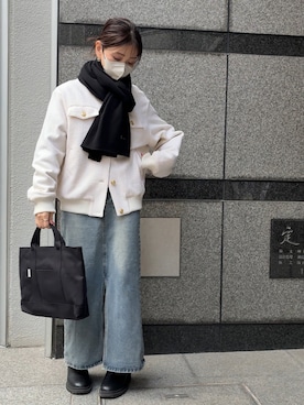 「アイテム（デニムスカート）」を使った、granさん（レディース・155cm）の冬コーディネート