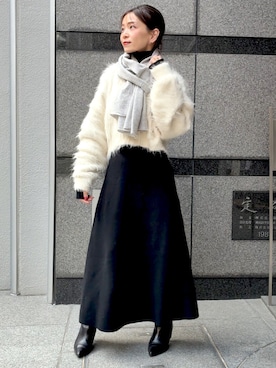 「アイテム（カーディガン/ボレロ）」を使った、granさん（レディース・155cm・40代）の冬コーディネート