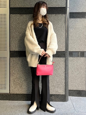 「titivate（ティティベイト）のﾛｰｹﾞｰｼﾞﾊﾝﾄﾞﾗｲｸﾆｯﾄｶｰﾃﾞｨｶﾞﾝ（カーディガン/ボレロ）」を使った、granさん（レディース・155cm）の冬コーディネート