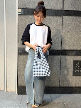 「アイテム（エコバッグ/サブバッグ）」を使った、granさん（レディース・155cm）の秋コーディネート