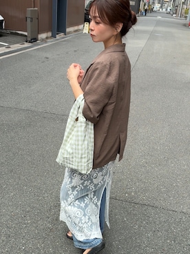 「アイテム（エコバッグ/サブバッグ）」を使った、granさん（レディース・155cm）の秋コーディネート