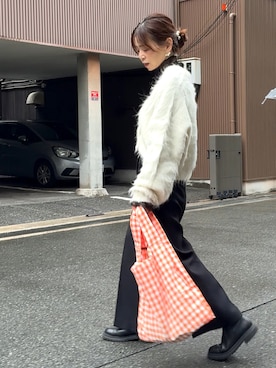 「アイテム（エコバッグ/サブバッグ）」を使った、granさん（レディース・155cm）の秋コーディネート
