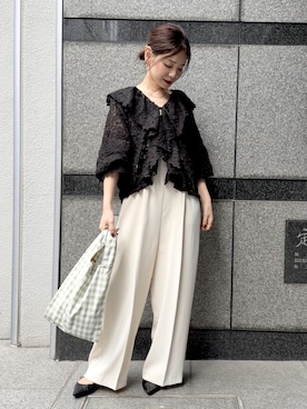 「アイテム（エコバッグ/サブバッグ）」を使った、granさん（レディース・155cm）の春コーディネート