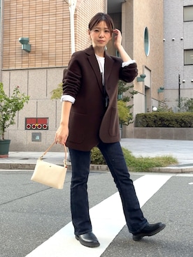 「アイテム（テーラードジャケット）」を使った、granさん（レディース・155cm・40代）の秋コーディネート