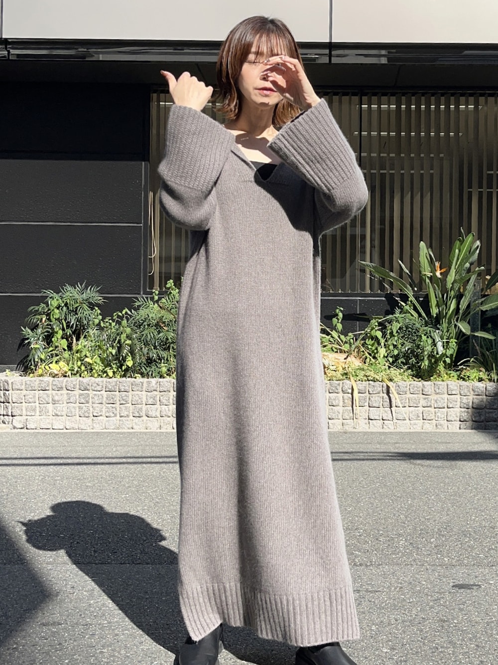 BABYLONE（バビロン）の「3ゲージFOXフードニットワンピース  