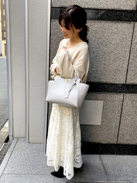 「Perle Peche（ペルルペッシュ）のアイテム」を使った、granさん（レディース・155cm）の秋コーディネート