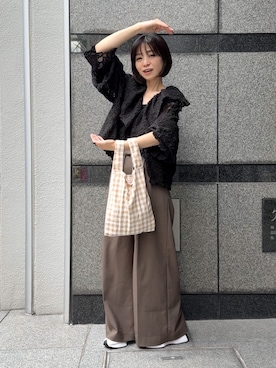 「DouDou（ドゥドゥ）のアイテム」を使った、granさん（レディース・155cm）の秋コーディネート