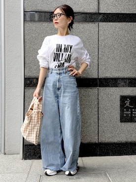 「アイテム（エコバッグ/サブバッグ）」を使った、granさん（レディース・155cm）の春コーディネート