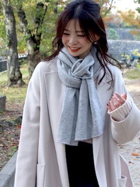 「アイテム（マフラー）」を使った、granさん（レディース・155cm）の秋コーディネート