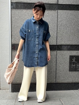 「アイテム（エコバッグ/サブバッグ）」を使った、granさん（レディース・155cm）の秋コーディネート